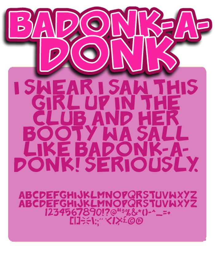 Badonk-a-donk Font poster