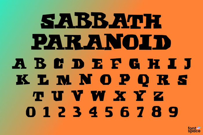 Sabbath Paranoid Font poster