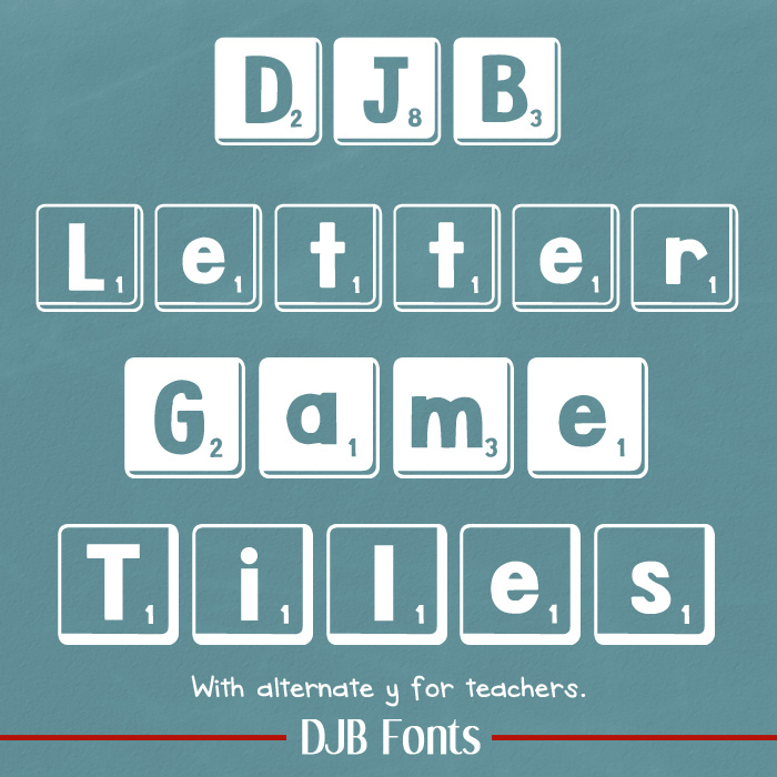 DJB Letter Game Tiles Font poster