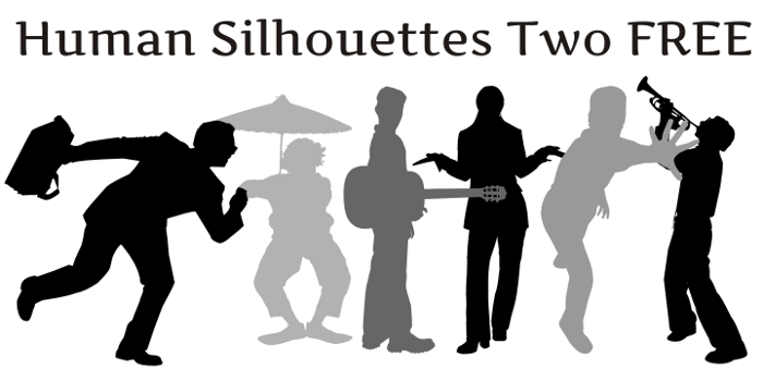 Human Silhouettes Free Two Font poster