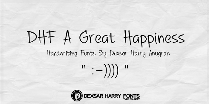 DHF A Great Happiness Font poster