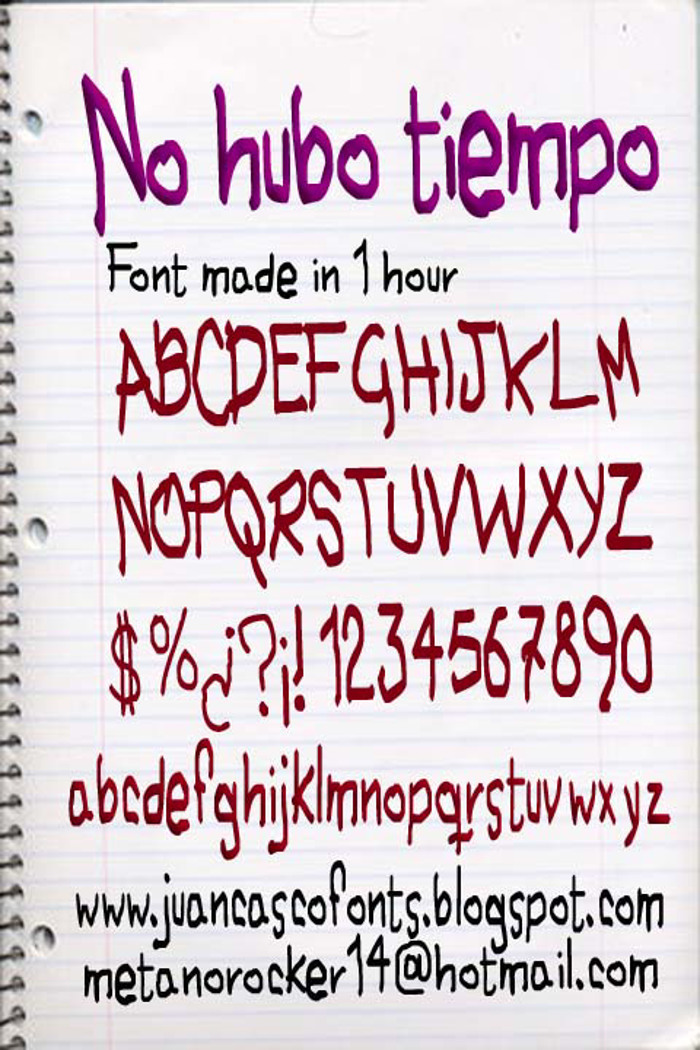 No hubo Tiempo Font poster