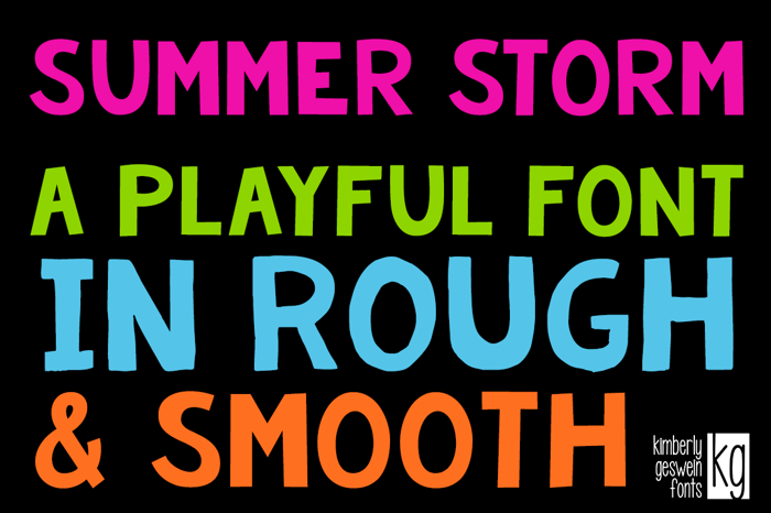 KG Summer Storm Rough Font poster