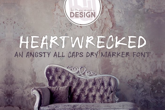 Heartwrecked Font poster
