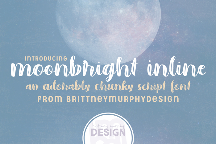 Moonbright Inline Font poster