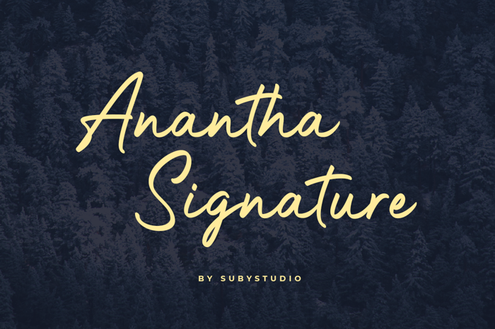 Anantha Signature Font poster