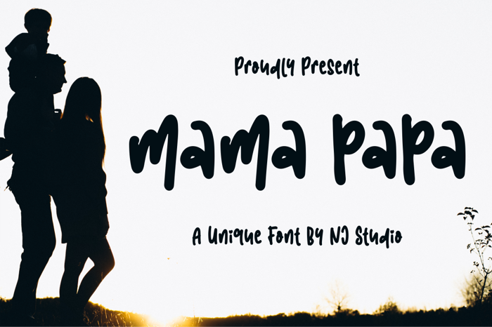 mama papa Font poster