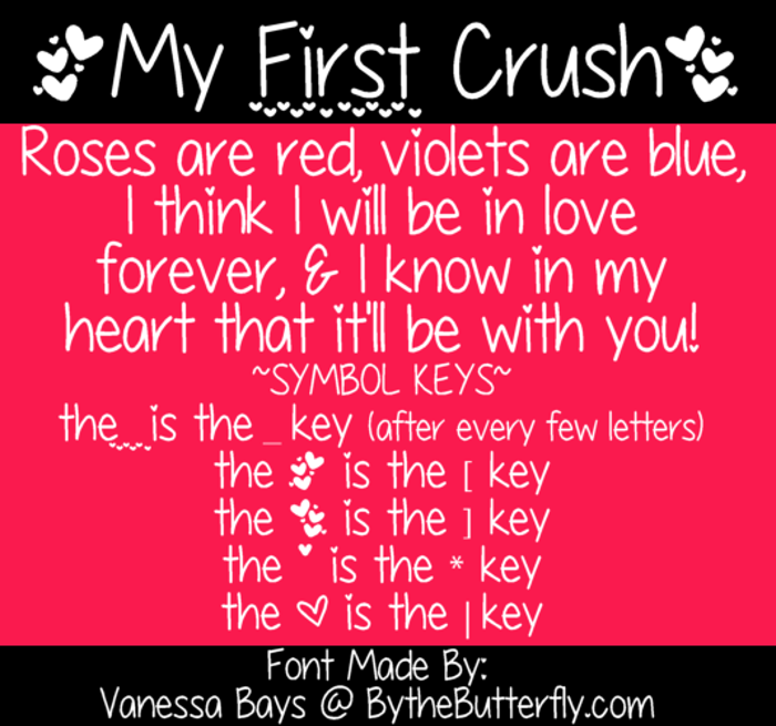 My First Crush Font poster