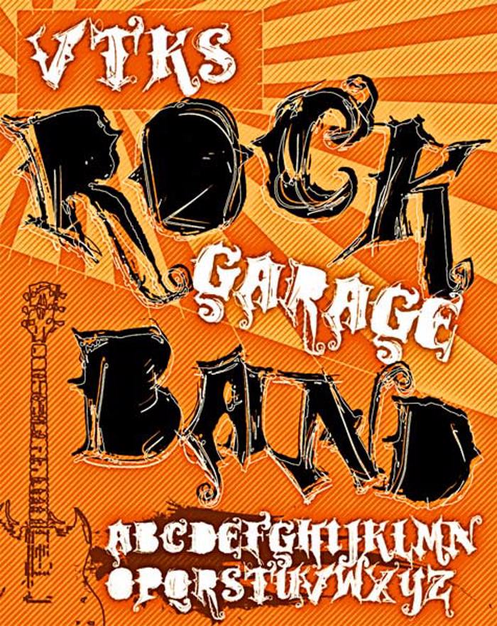 VTKS ROCK GARAGE BAND Font