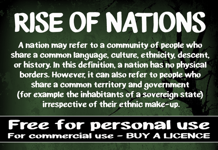 CF Rise of Nations Font poster