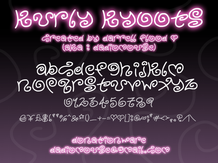 Kurly Kyoots Font poster