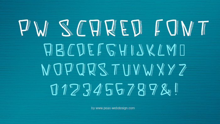 PWScaredFont Font poster