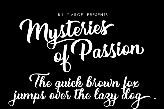 Mysteries of Passion Font poster