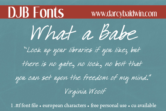 DJB What a Babe Font poster