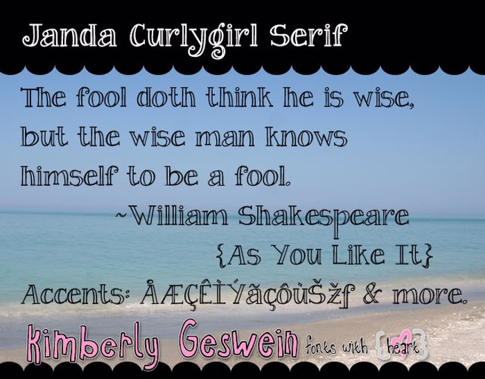 Janda Curlygirl Serif Font poster