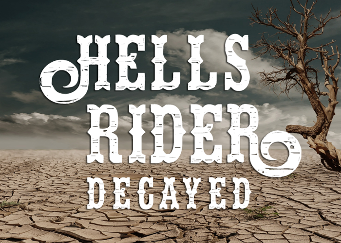 Hells Rider Decay Font poster