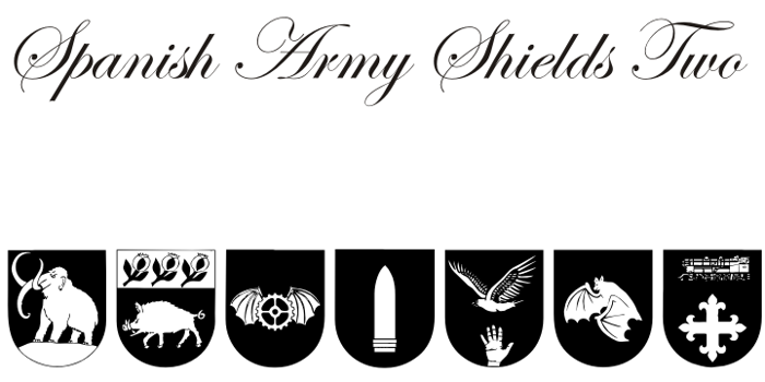 Spanish Army Shields Two Font poster