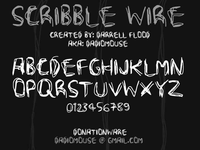 Scribble Wire Font poster