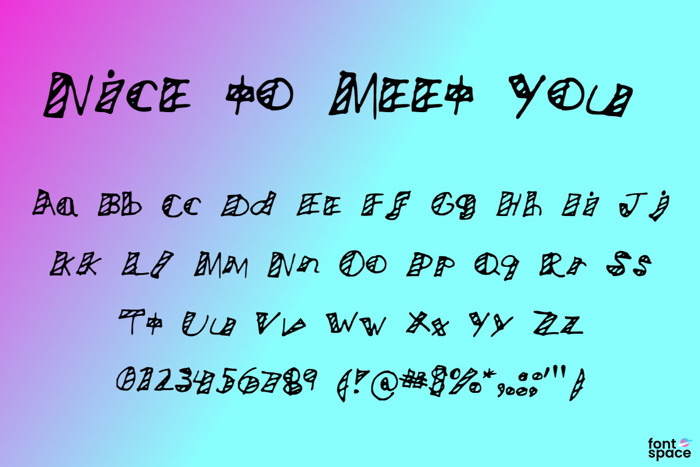 Nice to Meet You Font poster