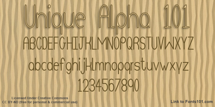 Unique Alpha 101 Font poster