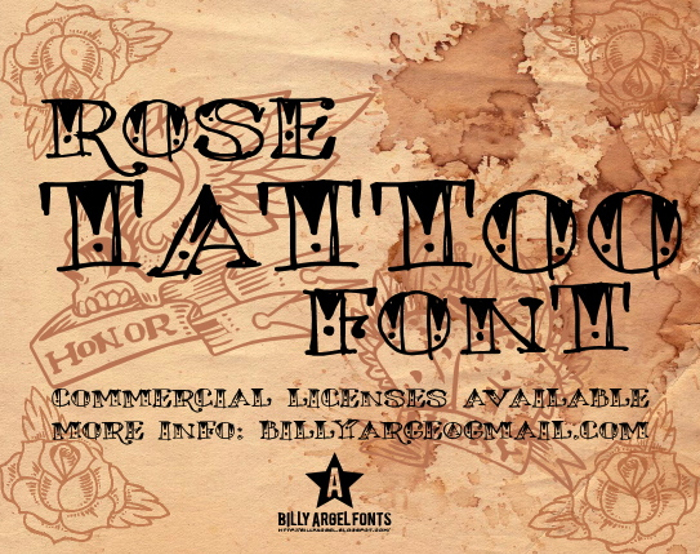 ROSE TATTOO Font poster