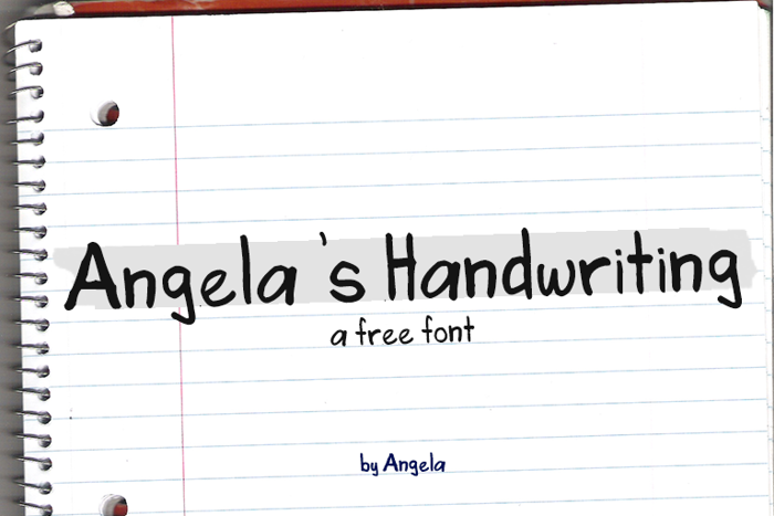Angela's Handwriting Font poster