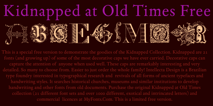 Kidnapped at Old Times Free Font poster