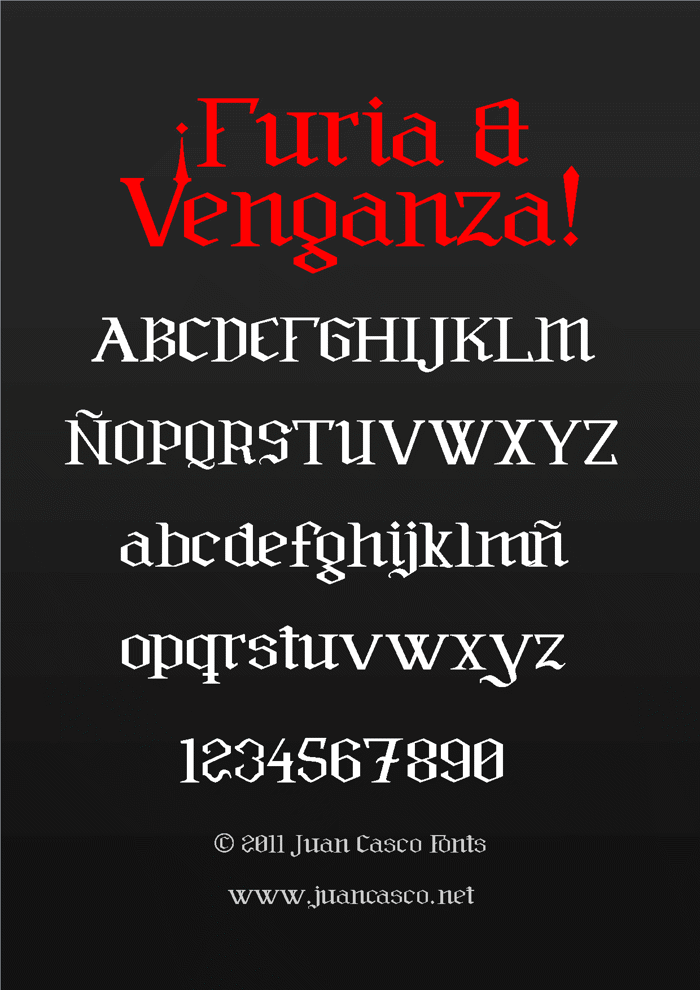 Furia & Venganza Font poster