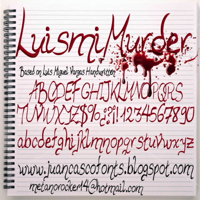 Luismi Murder Font poster