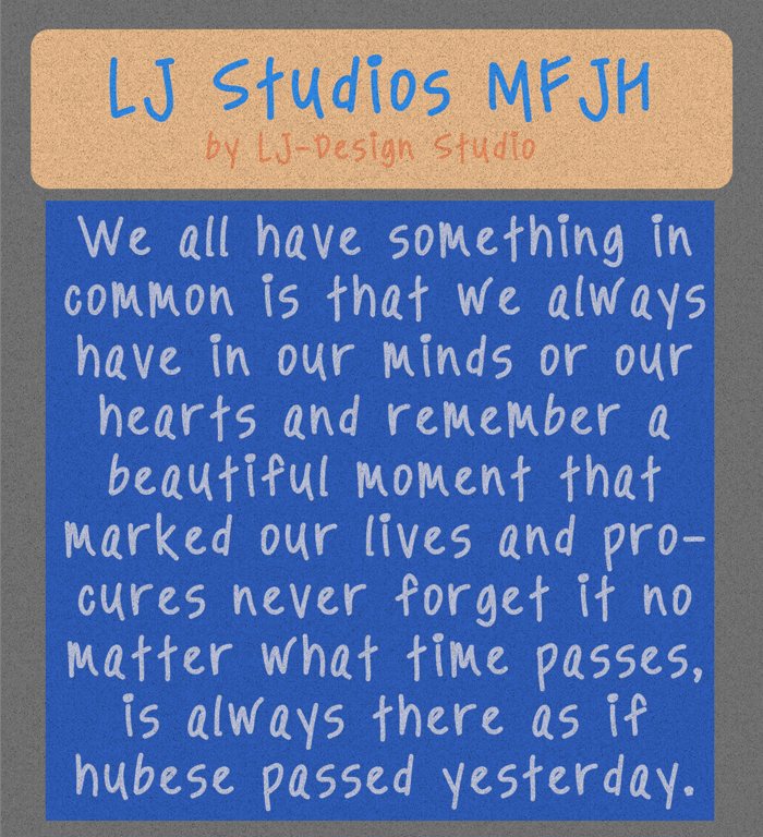 LJ Studios MFJH Font poster