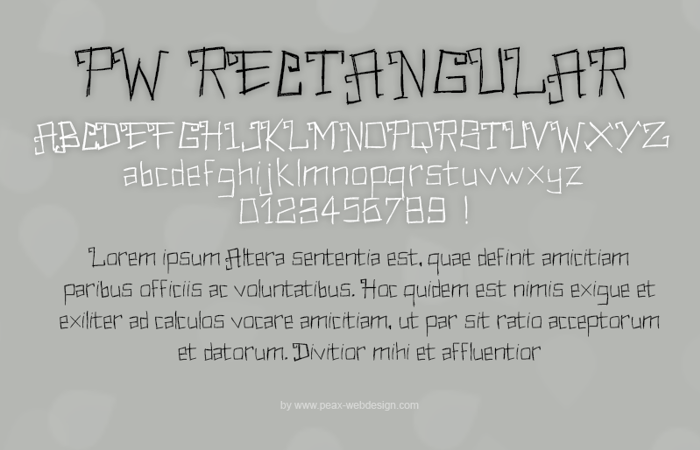 PWRectangular Font poster