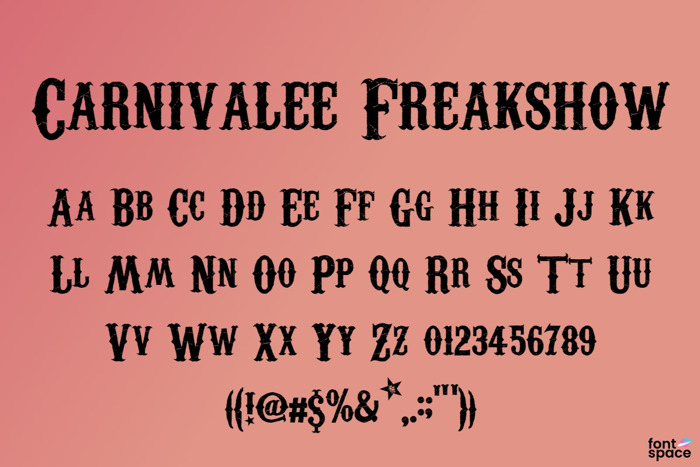 Carnivalee Freakshow Font poster