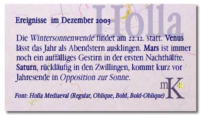 Holla Mediaeval Font poster