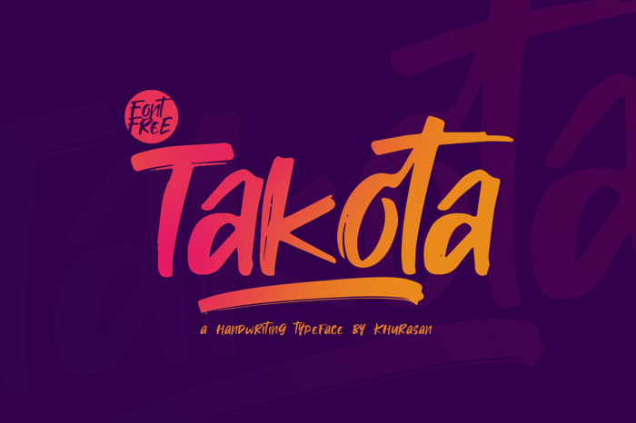 Takota Font poster