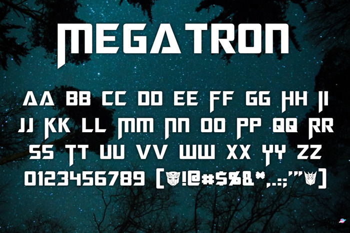 Megatron Font poster