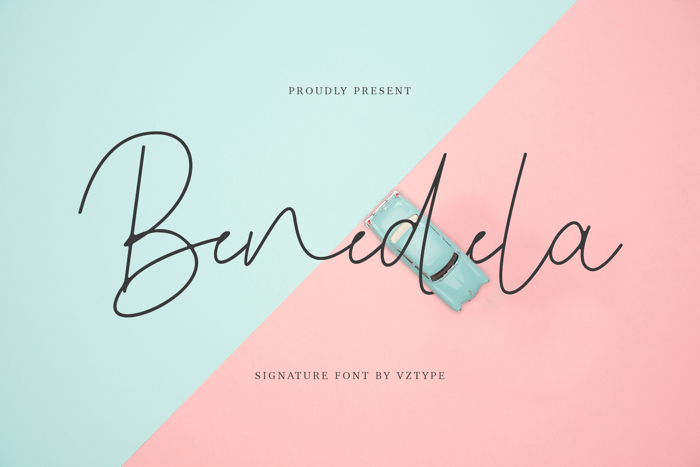 Benedela Signature Font poster