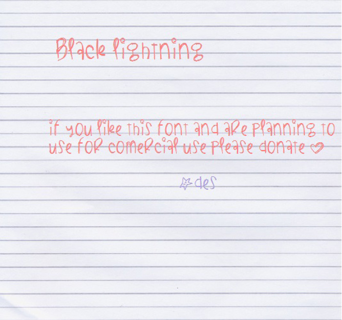 BlackLightning Font poster