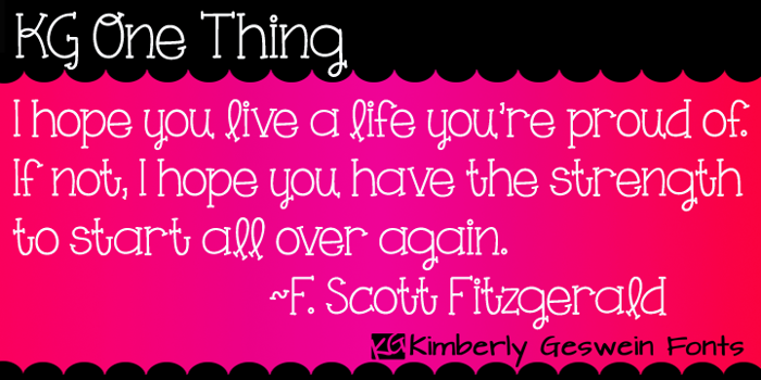 KG One Thing Font poster