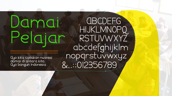 Damai Pelajar Font poster