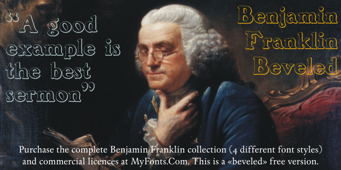 BenjaminFranklin Beveled Font poster