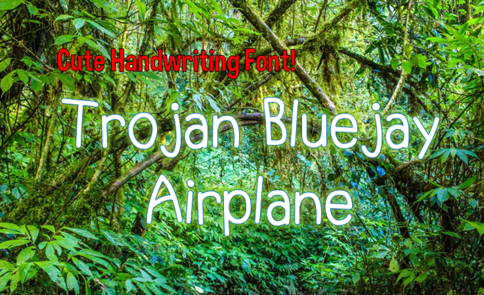 Trojan Bluejay Airplane Font poster
