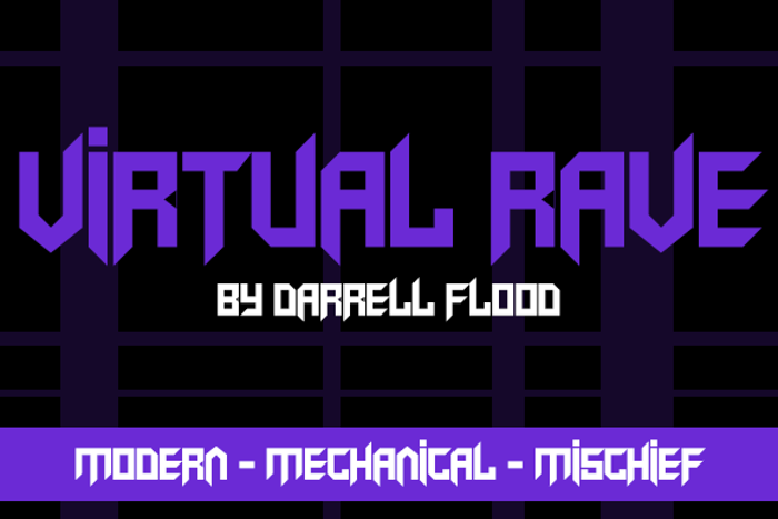 Virtual Rave Font poster