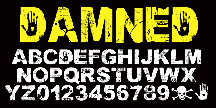 DAMNED Font poster