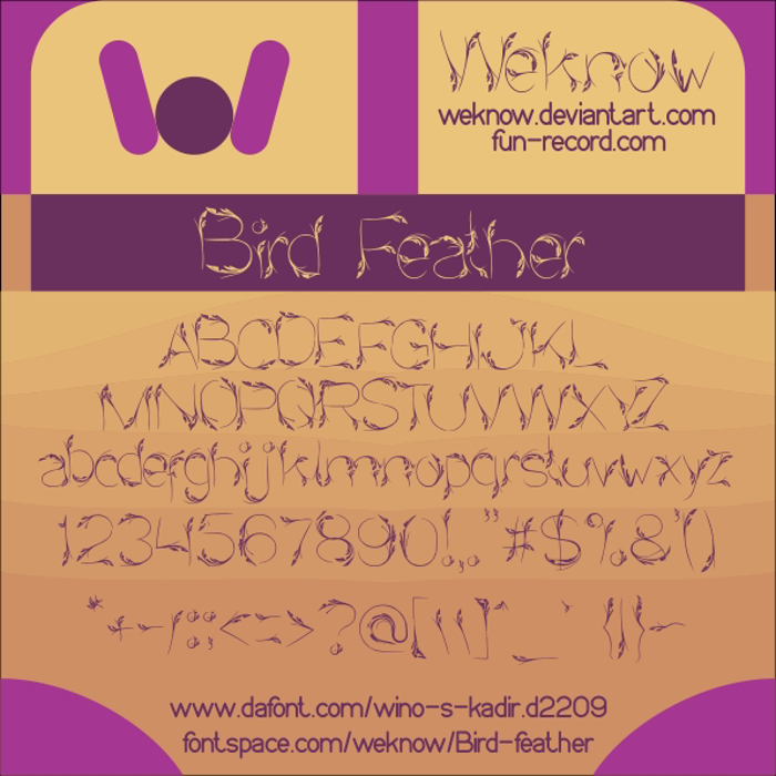 Bird Feather Font poster