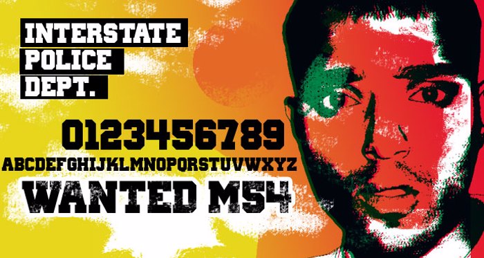 Wanted M54 Font poster