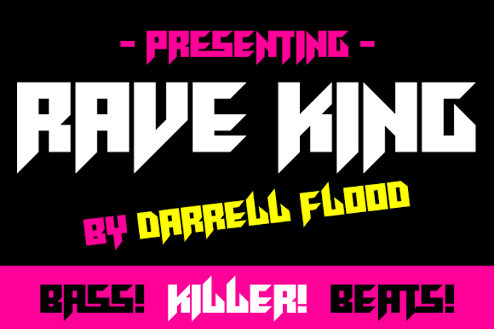 Rave King Font poster