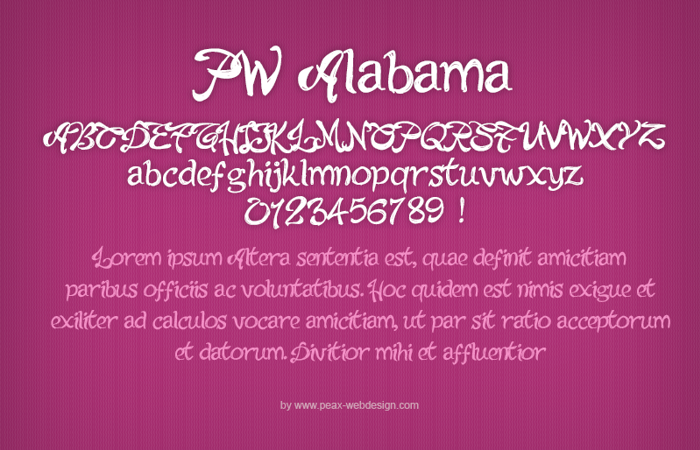 PWAlabama Font poster