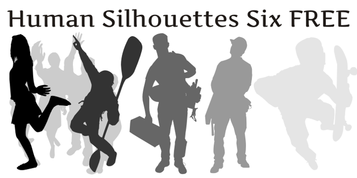 Human Silhouettes Free Six Font poster