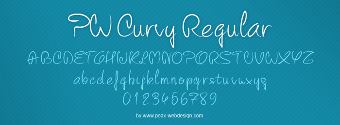 PW Curvy regular script Font