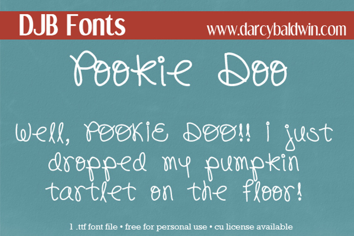 DJB Pookie Doo Font poster